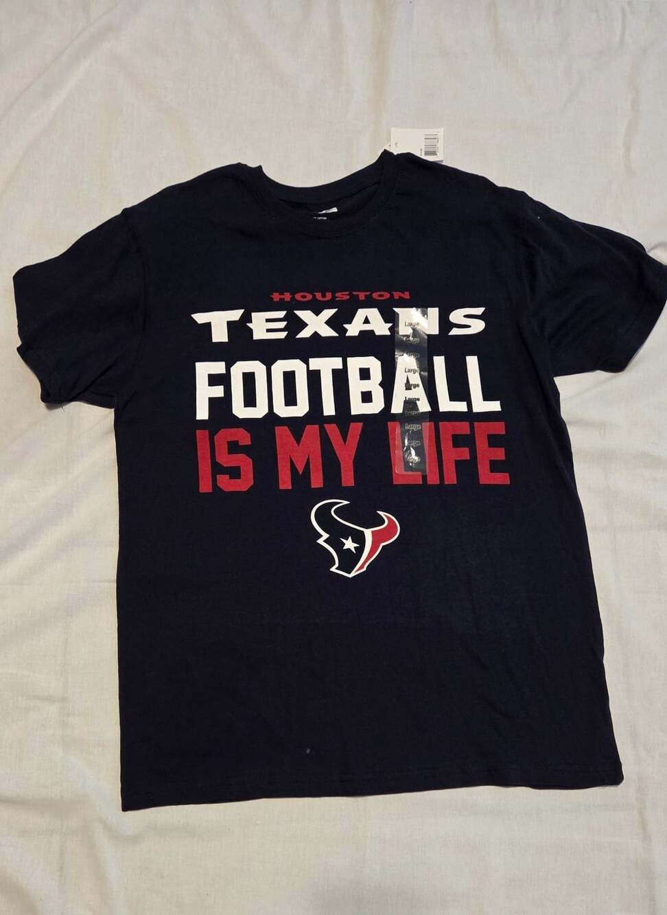 NFL Team Apparel Houston Texans T-Shirt Size L Navy Football Is My Life